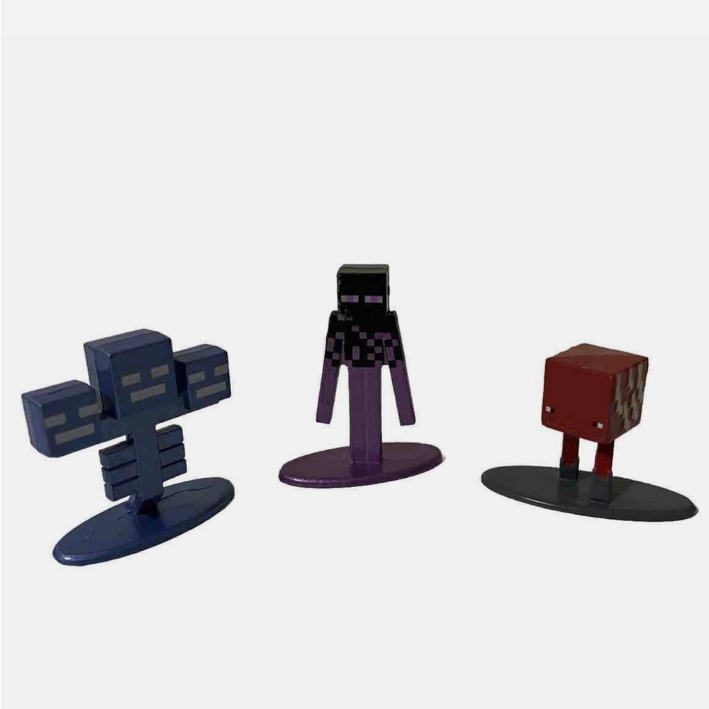 Minecraft Diecast Nano Jada Toys Metalfigs Lot of 3 - Includes Wither, Enderman